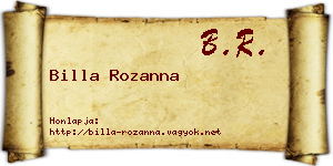 Billa Rozanna névjegykártya